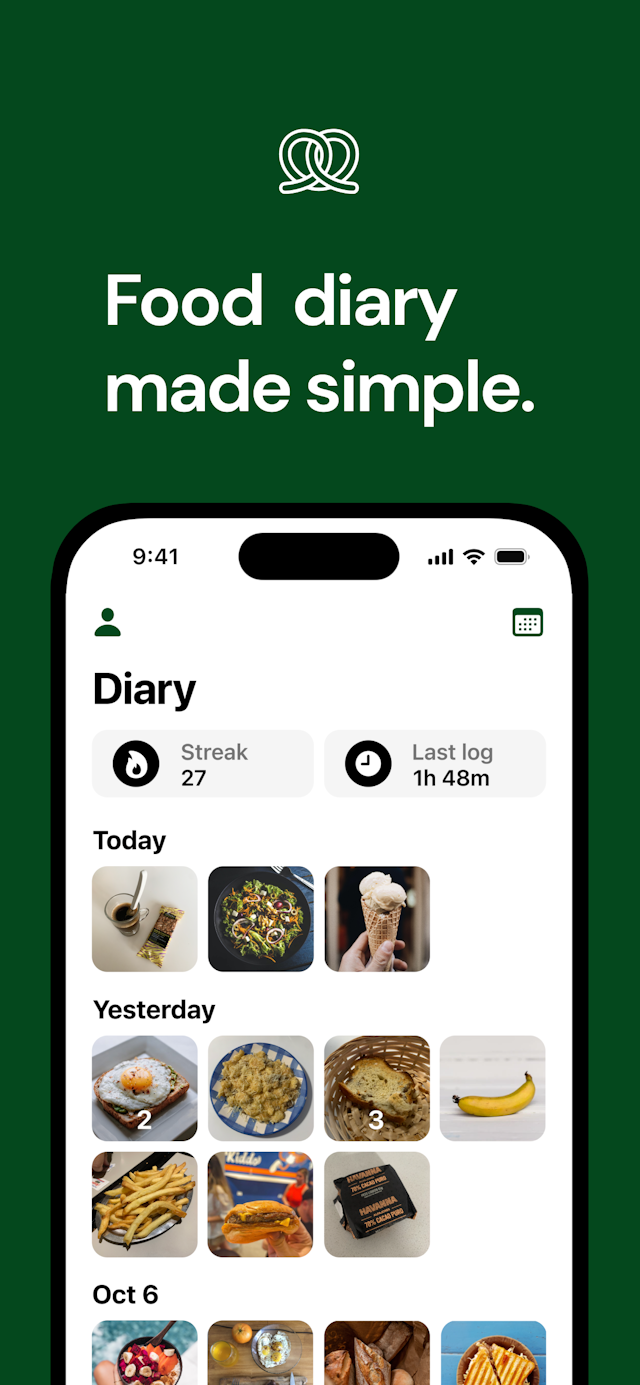 pretzel food diary app logo